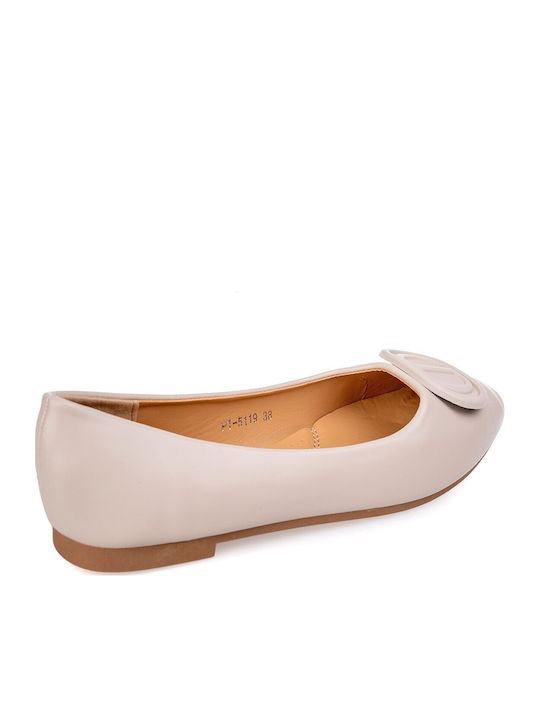 Women's Ballerina Shoes in Beige Colour
