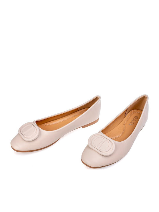 Women's Ballerina Shoes in Beige Colour
