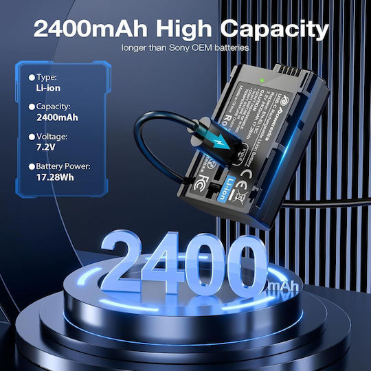 Powerextra En-el15c 2400mah Battery Type-c Fast Charging Compatible Nikon