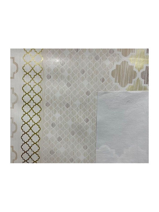 Sidirela Τραπεζομάντηλο Decor Line Μπεζ-χρυσό 140x140εκ.