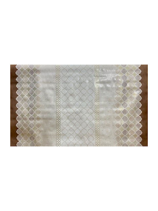 Sidirela Τραπεζομάντηλο Decor Line Μπεζ-χρυσό 140x140εκ.