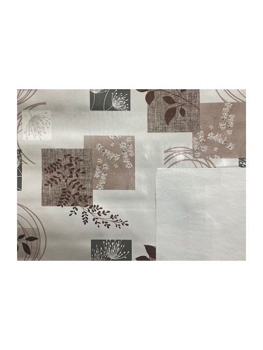 Sidirela Tischdecke Decor Line Blätter Beige 140x140cm E-0944-112.A