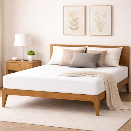 My Home Luxury Cearșaf Super dublu cu Elastic 160x200+30cm. Alb