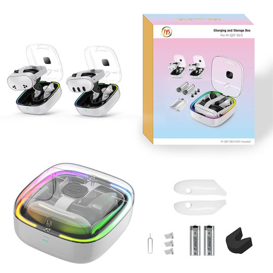 Charging Stand Meta Quest 3/3s RGB Batteries Controllers Jys Mq002 White
