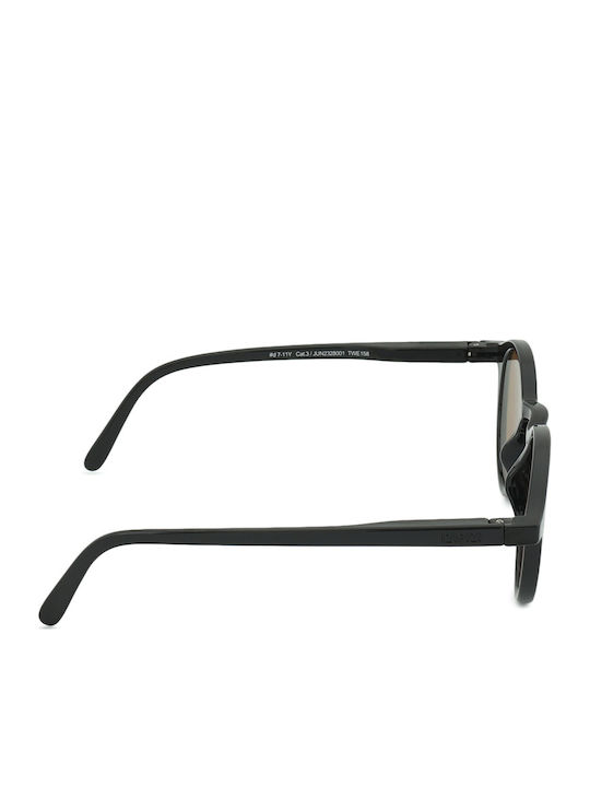 Izipizi Oval Kids Sunglasses with Polarized Mirror Lens Black for 7-11 Years