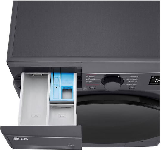 LG Πλυντήριο Ρούχων 13kg με Τεχνολογία Ατμού 1400 Στροφών TurboWash Γκρι F4R5013TSMB