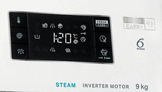 Whirlpool Πλυντήριο Ρούχων 9kg με Τεχνολογία Ατμού 1400 Στροφών 6th Sense FFB 9469 WV EE