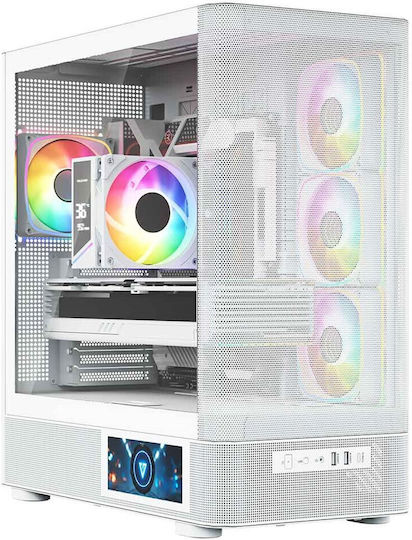 Modecom Volcano AQ400 Gaming Midi Tower Computer Case with Side Window White