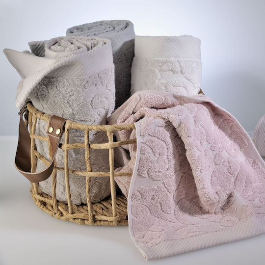 Down Town Home Set of Bath Towels 3 pcs Classic 600 White Weight 600gr/m²
