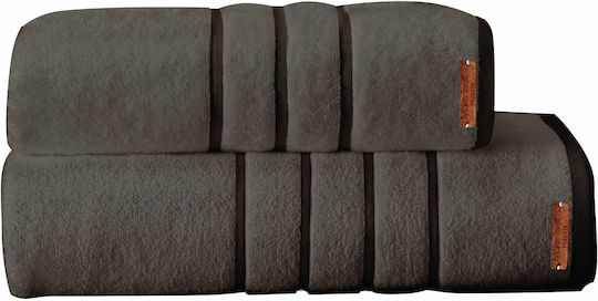 Makis Tselios Home Set of Bath Towels 2 pcs Private Steel Gray Weight 600gsm
