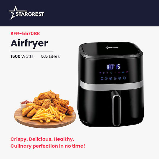 Starcrest Air Fryer 5.5lt Μαύρο SFR-5570BK