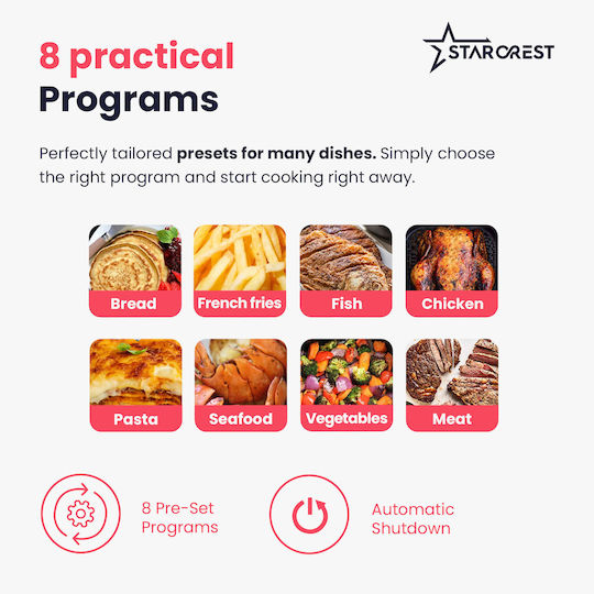 Starcrest Air Fryer 5.5lt Μαύρο SFR-5570BK