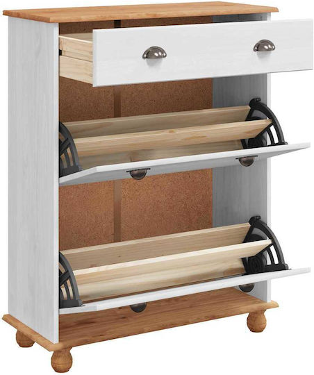 Wooden Shoe Organizer White 85x35x108cm