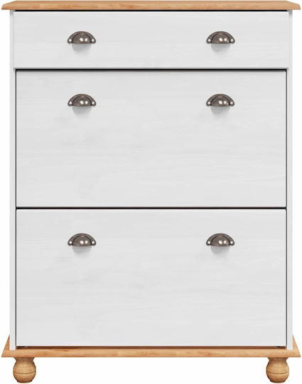 Wooden Shoe Organizer White 85x35x108cm
