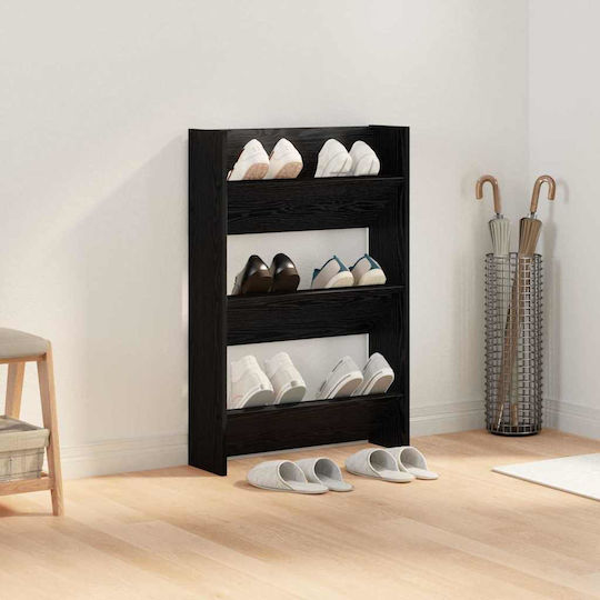 Dulapuri Pentru Pantofi Din Lemn Deschisă Neagră L60xA18xÎ60cm