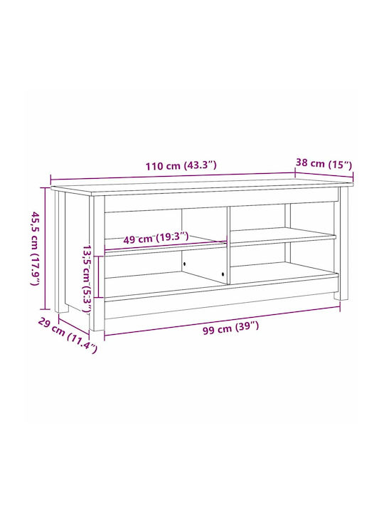 Обувна рафт 110x38x45.5см
