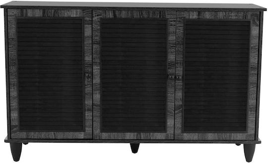 Wooden Shoe Organizer with 2 Shelves Carbon 112x30x68.5cm