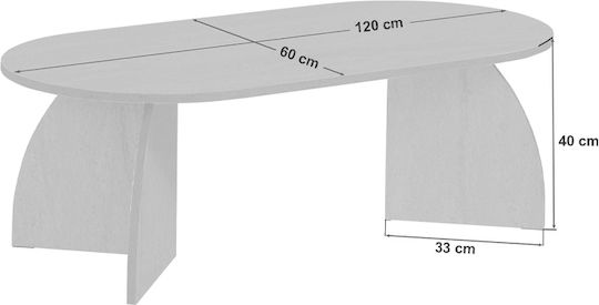 Οβάλ Κεντρικό Τραπεζάκι Melina από Μασίφ Ξύλο Wood Black Μ120xΠ60xΥ40εκ.