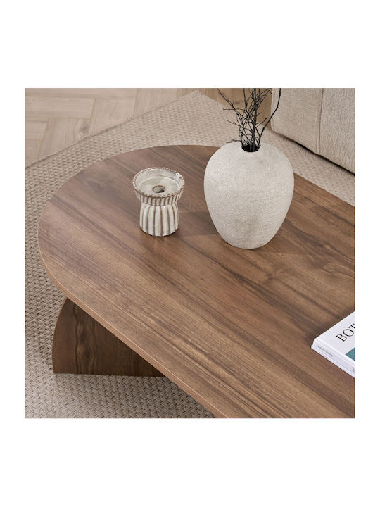 Oval Zentral Kaffeetisch Melina aus Massivholz Venezia Walnut M120xB60xH40cm