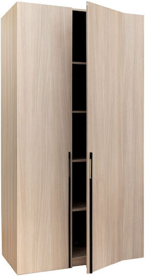 Doppeltür Kleiderschrank Braun 110x58x207cm