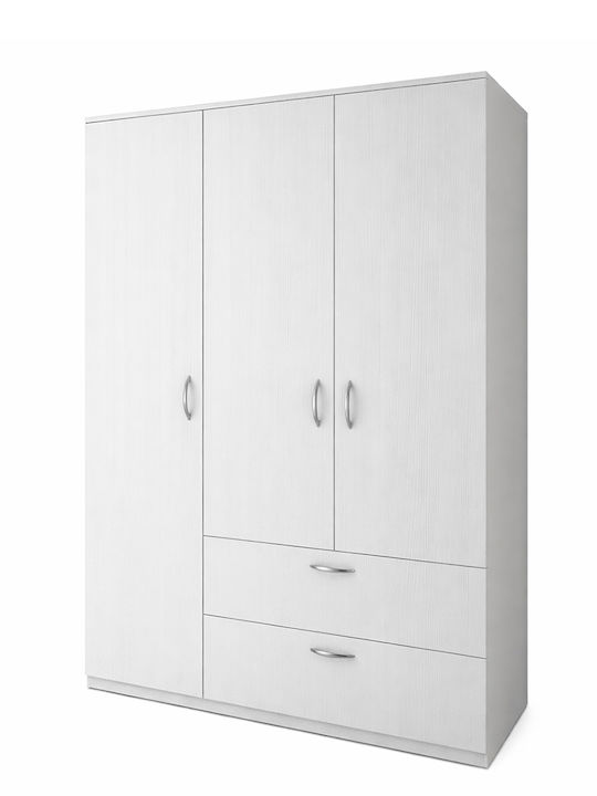 Kendall Τρίφυλλη Ντουλάπα White 120x54x190cm