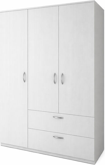 Dreifachtür Kleiderschrank Kendall White 120x54x190cm