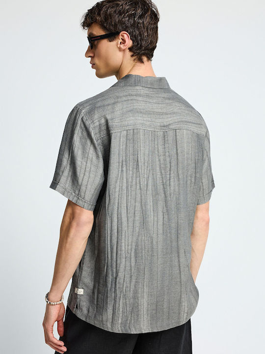 Short Sleeve Linen Shirt Gray
