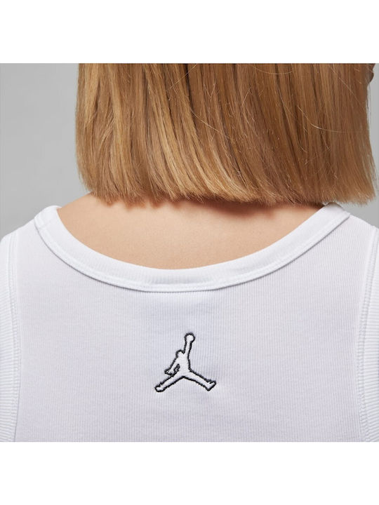 Jumpman Women's Crop Top Cotton Sleeveless White