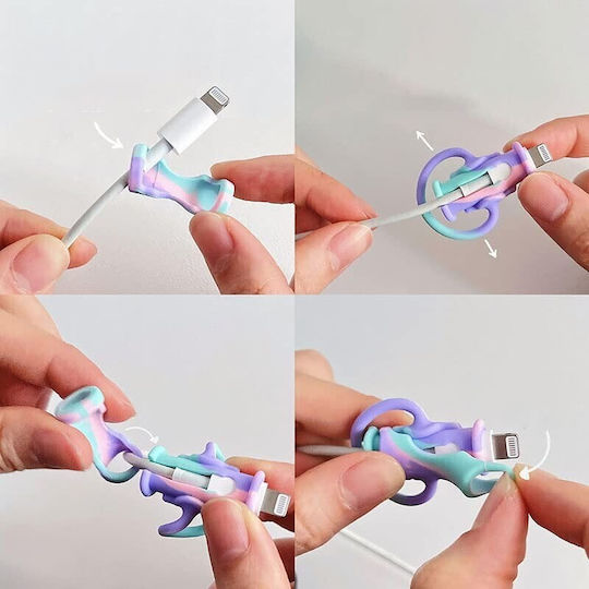 Usb Kabelschutzgitter Silikon Modell 2 Mehrfarbig