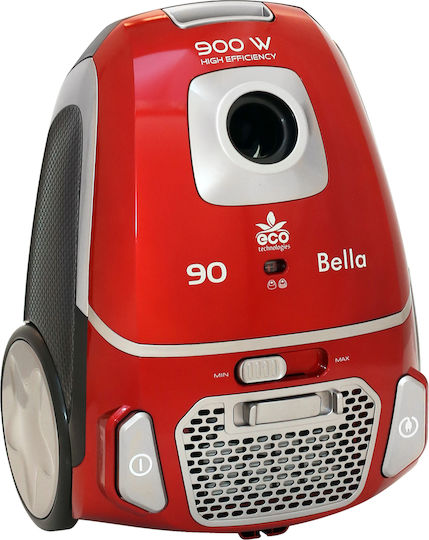 Albatros Bella 90 Eco Ηλεκτρική Σκούπα 900W με Σακούλα 2.5lt Κόκκινη