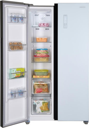Heinner Ψυγείο Ντουλάπα 532lt Total NoFrost Υ177xΠ90xΒ66εκ. Λευκό HSBS-HM532NFGWHE++