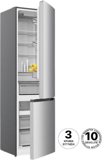 Davoline Combină frigorifică 326lt Total NoFrost Î201xL60xA60.5cm. Inox CNF 326 IX