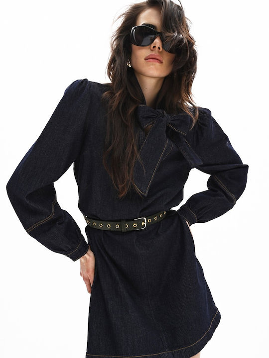 Mini Denim Dress Navy Blue