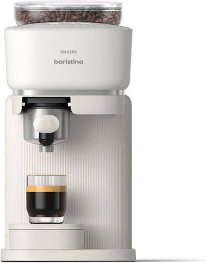 Philips Baristina Automat Espressoare 1500W Presiune 16bar cu Râșniță Albă BAR300/00