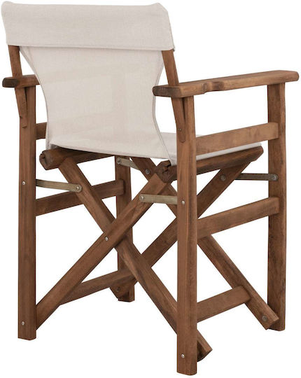 Director's Chair Wooden Walnut With Ecru Cloth 57x54x88.5cm