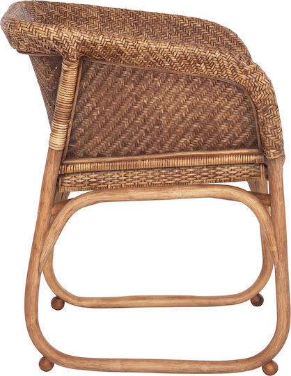 Πολυθρόνα Εξωτερικού Χώρου Rattan Tucket Φυσικό Rattan-καρυδί Χρώμα 63x60x77εκ.