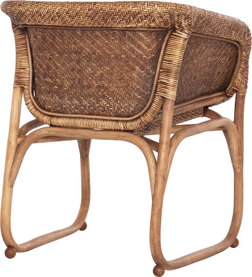 Πολυθρόνα Εξωτερικού Χώρου Rattan Tucket Φυσικό Rattan-καρυδί Χρώμα 63x60x77εκ.