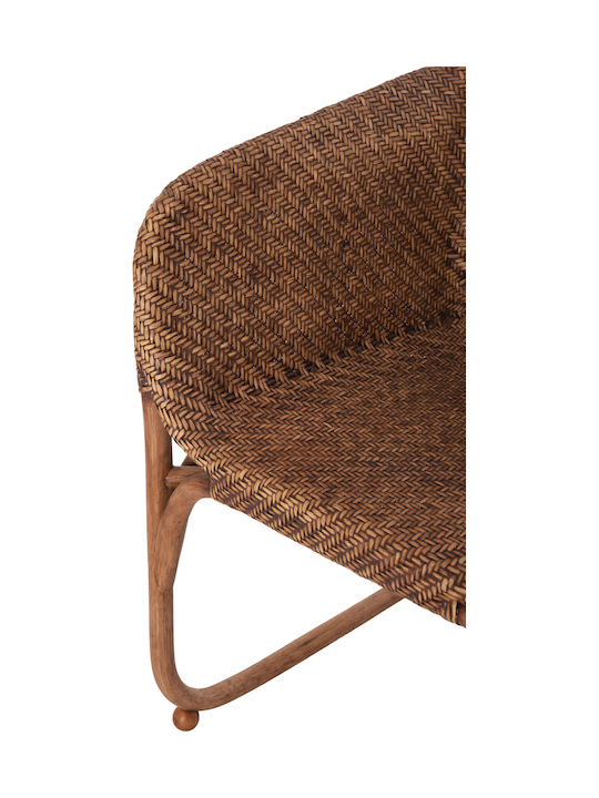 Πολυθρόνα Εξωτερικού Χώρου Rattan Tucket Φυσικό Rattan-καρυδί Χρώμα 63x60x77εκ.