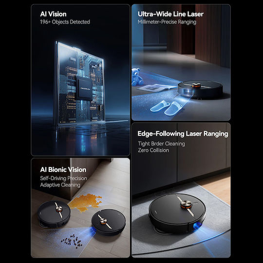 Deerma X90 Ultra Robot Vacuum Cleaner with Laser Mapping and 28000Pa Suction Power Black