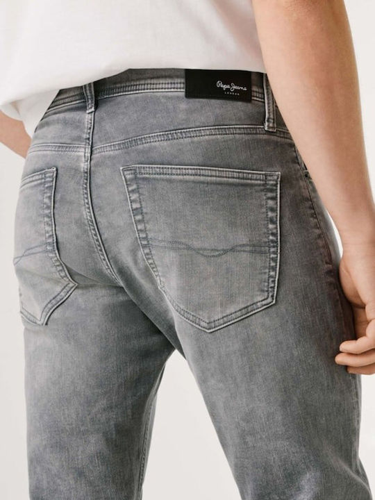 Track Men's Jeans Pants with Slim Fit Grey Denim