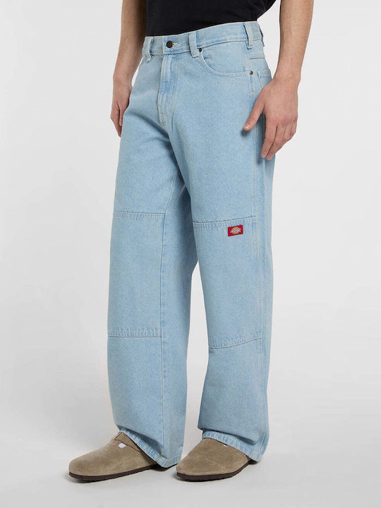 Double Knee Herren Jeanshose mit Lose Gerade Anwendung Hellblau