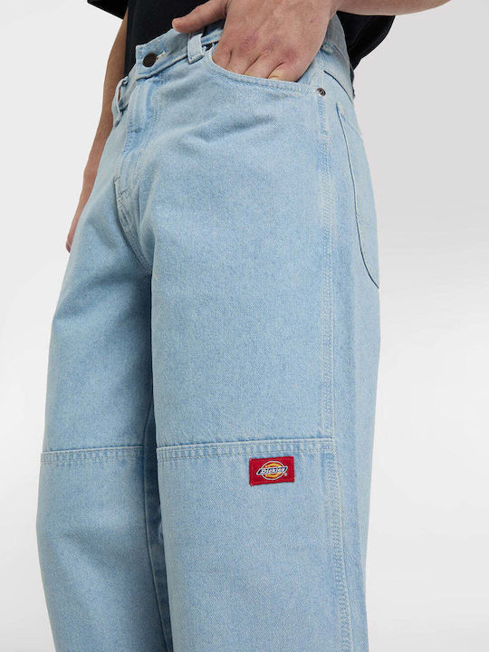 Double Knee Herren Jeanshose mit Lose Gerade Anwendung Hellblau
