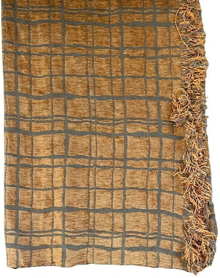 Artemis Armchair Throw Chenille 180x150cm Terra Cotta