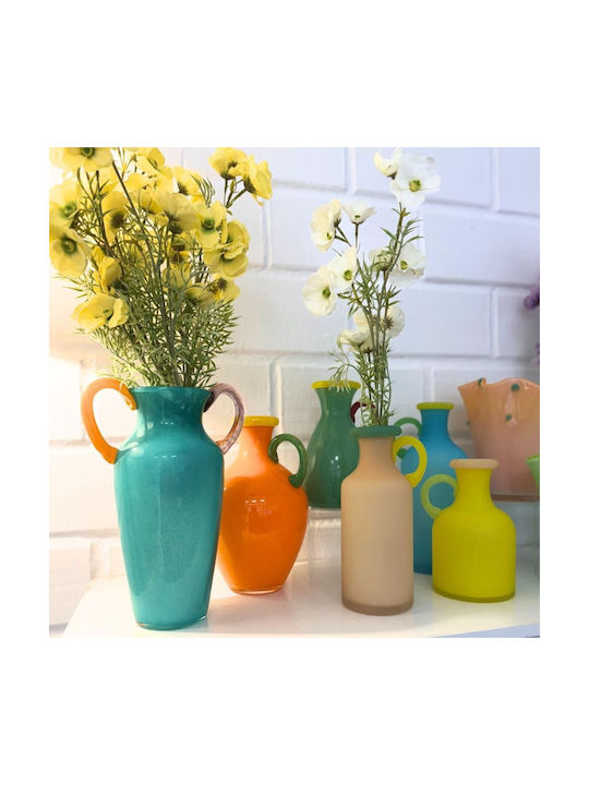 Handmade Glass Vase 21x14x31cm Light Blue