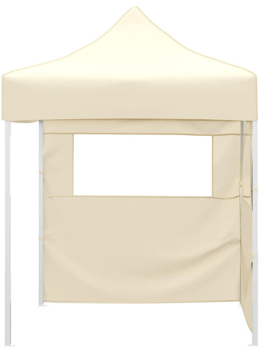 vidaXL Foldable Garden Gazebo Beige 2x2m
