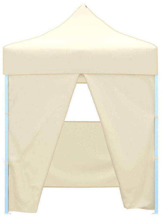 vidaXL Foldable Garden Gazebo Beige 2x2m