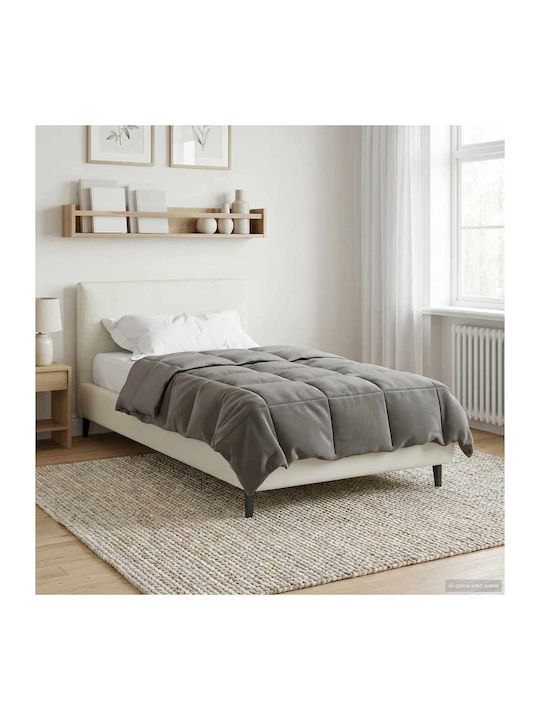 vidaXL Set Duvet Cover 155x220cm Single with Pillowcase Light Grey