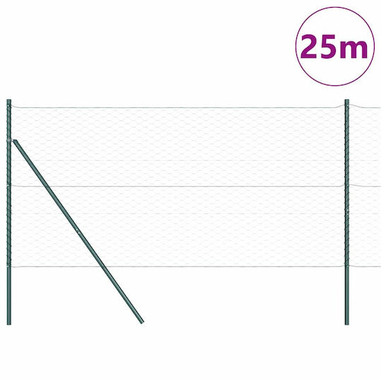 vidaXL Garden Fence Post Made of Steel 5x120x120cm Green