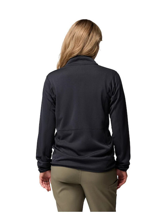 Full Fleece Women's Cardigan with Zipper Black