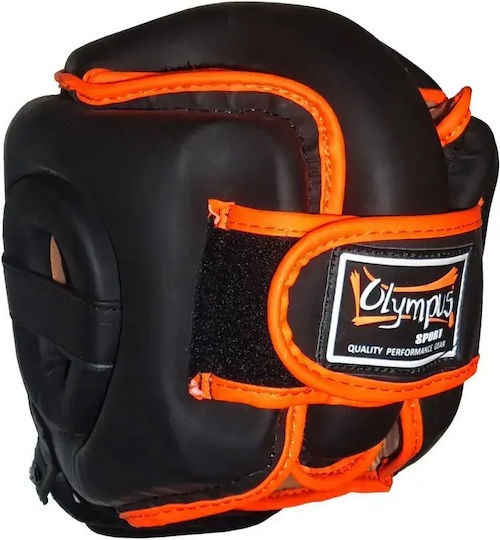 Olympus Sport Pulse Matt Boxing Helmet Adult Open Face Synthetic Leather Black